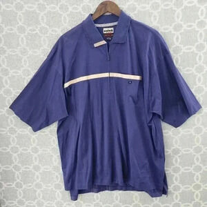 Sadock Men Short Sleeve Polo Navy Blue Men's Shirt L